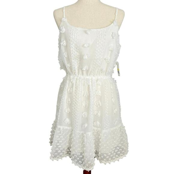 Flying Tomato Mini Dress Women’s Sz M Textured White Bridal Graduation - Picture 1 of 9